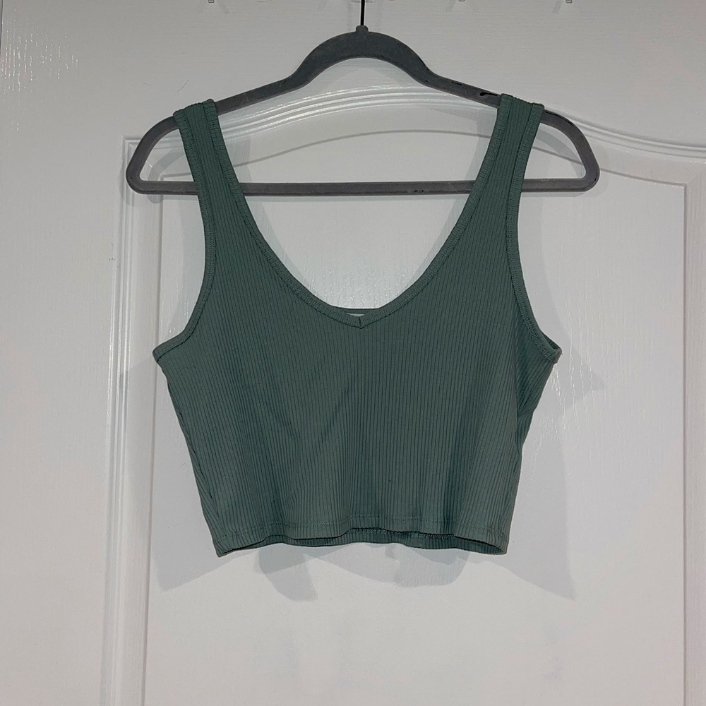 Garage Sage Green Cropped Tank Top